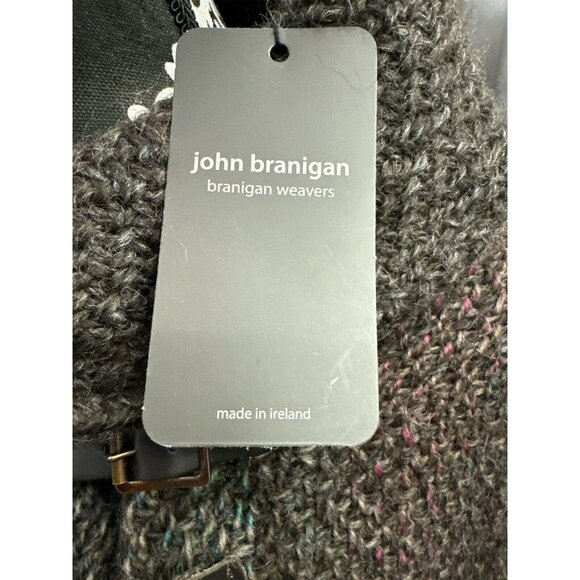 John Branigan Weavers Wool Women’s Shawl Collar MultiColor Brown Handmade O/S - Picture 6 of 8